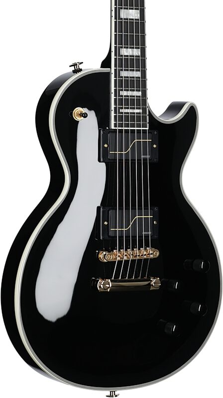 Epiphone Matt Heafy Les Paul Custom Origins Electric Guitar (with Case), Ebony, Full Straight Back