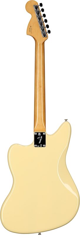 Fender Vintera II '70s Jaguar Electric Guitar, Maple Fingerboard (with Gig Bag), Vintage White, Full Straight Back