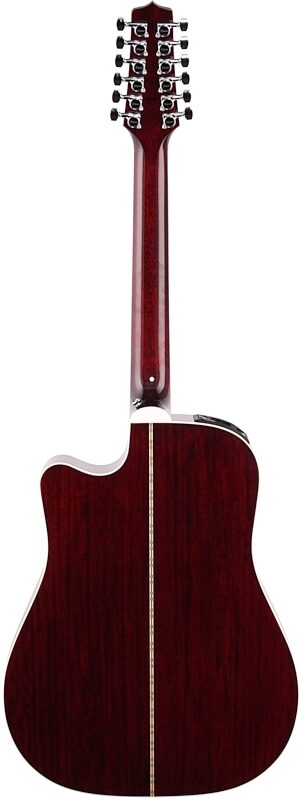 Takamine John Jorgenson Acoustic-Electric Guitar, 12-String (with Case), Red, Full Straight Back