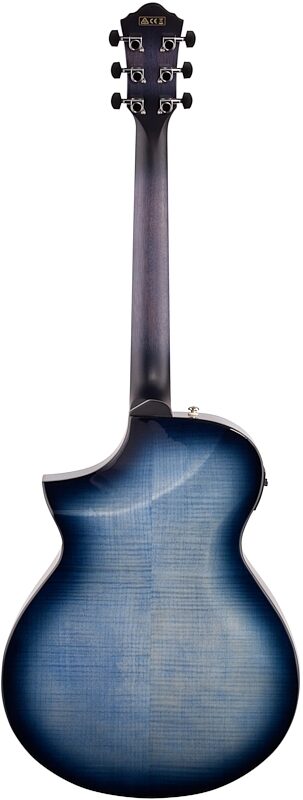 Ibanez AEWC400 Acoustic-Electric Guitar, Indigo Blue Burst, Full Straight Back