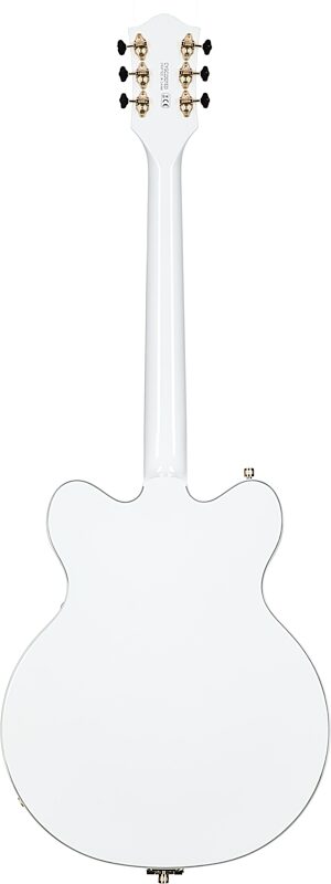 Gretsch G5422TG Electromatic Hollowbody Double Cutaway Electric Guitar, Snow Crest White, Full Straight Back