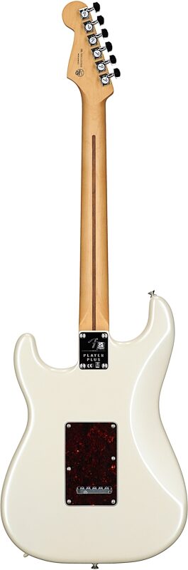 Fender Player Plus Stratocaster Electric Guitar, Maple Fingerboard (with Gig Bag), Olympic Pearl, Full Straight Back