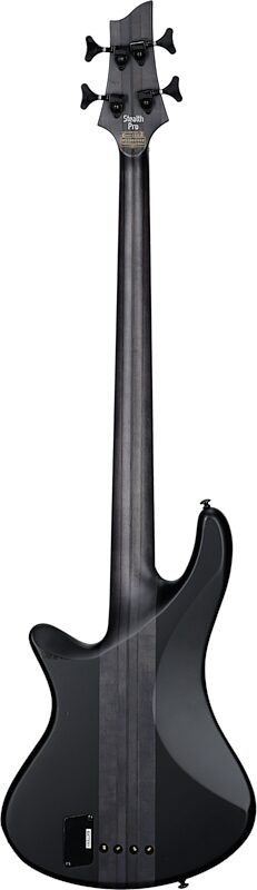 Schecter Stiletto Stealth-4 Pro Electric Bass, Satin Black, Full Straight Back