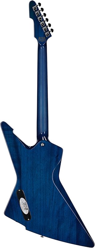 Schecter E-1 Electro-Resin Electric Guitar, Transparent Blue, Full Straight Back