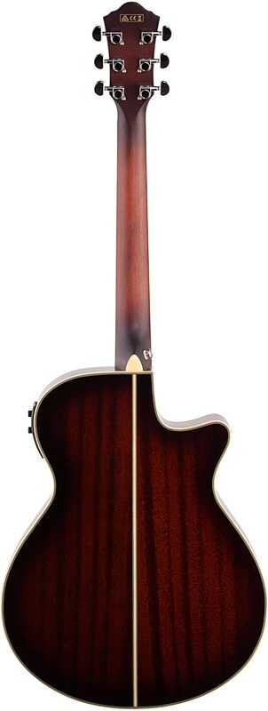 Ibanez AEG19LII Acoustic-Electric Guitar, Left Handed, Tiger Burst, Full Straight Back