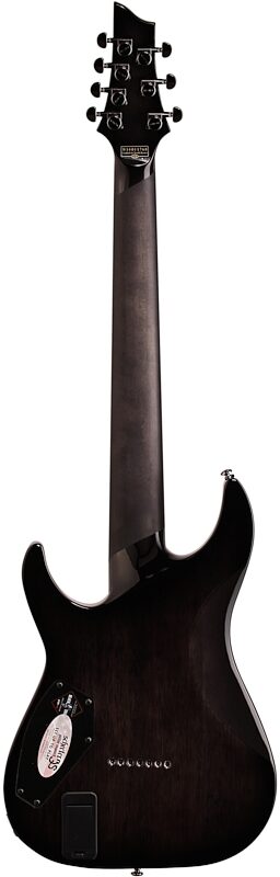 Schecter Hellraiser Hybrid C-7 Electric Guitar, 7-String, Transparent Black Burst, Full Straight Back