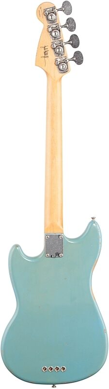 Fender JMJ Road Worn Mustang Electric Bass (with Gig Bag), Daphne Blue, Full Straight Back