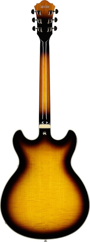 Ibanez Artcore Expressionist AS93FM Semi-Hollowbody Electric Guitar, Antique Yellow Satin, Full Straight Back