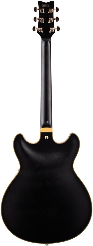 Ibanez John Scofield JSM20 Semi-Hollowbody Electric Guitar (with Case), Black, Full Straight Back