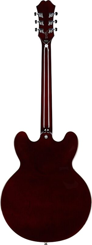 Epiphone Noel Gallagher Riviera Electric Guitar (with Case), Left-Handed, Dark Wine Red, Full Straight Back