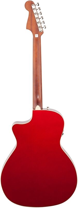 Fender Newporter Player Acoustic-Electric Guitar, Candy Apple Red, Full Straight Back