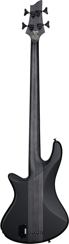 Schecter Stiletto Stealth-4 Pro EX Electric Bass, Satin Black, Full Straight Back