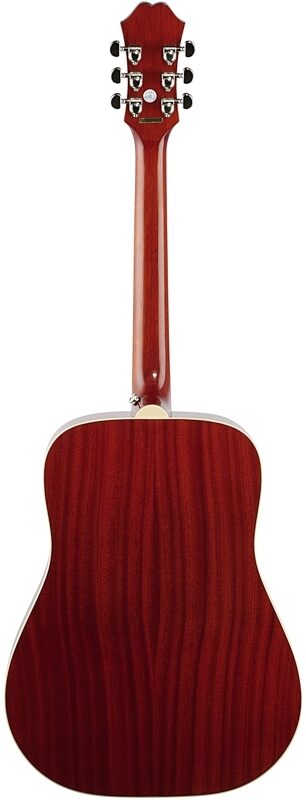 Epiphone Hummingbird Studio Acoustic-Electric Guitar, Faded Cherry, Full Straight Back