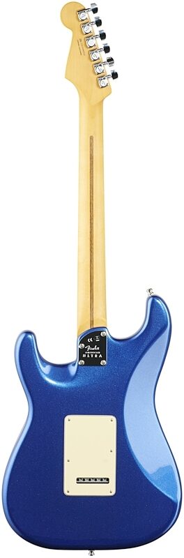 Fender American Ultra Stratocaster Electric Guitar, Maple Fingerboard (with Case), Cobra Blue, Full Straight Back