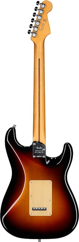 Fender American Ultra II Stratocaster Electric Guitar, Left-Handed (Ebony Fingerboard, with Case), Ultraburst, Full Straight Back