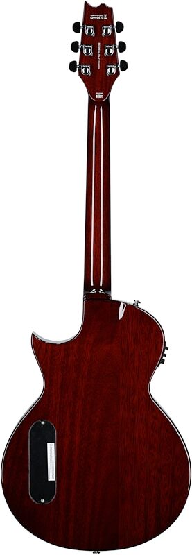 ESP LTD TL-6QM Acoustic-Electric Thinline Electric Guitar, Charcoal Burst, Full Straight Back