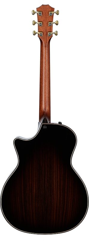 Taylor 814ce Grand Auditorium Cutaway Acoustic-Electric Guitar (with Case), Blacktop, with Deluxe Hardshell Case, Full Straight Back