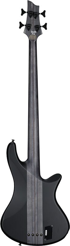 Schecter Stiletto Stealth-4 Pro EX Electric Bass, Left-Handed, Black, Full Straight Back