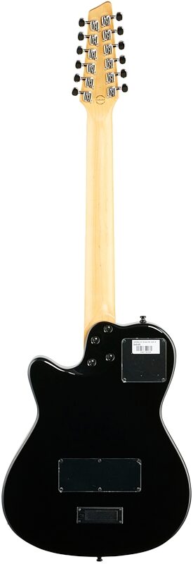Godin A12 Acoustic-Electric Guitar, 12-String (with Gig Bag), Black, Full Straight Back