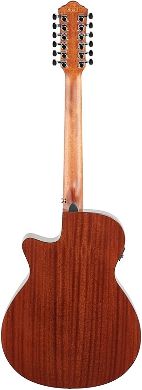 Ibanez AEG5012 Acoustic-Electric Guitar, 12-String, Dark Violin Sunburst, Full Straight Back