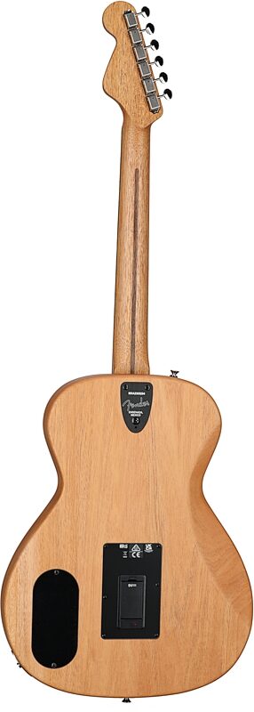 Fender Highway Parlor Thinline Acoustic-Electric Guitar (with Gig Bag), Natural, Full Straight Back