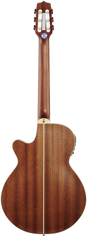 Takamine TSP148N Thinline Nylon Acoustic-Electric Guitar (with Gig Bag), Cedar Natural Satin, Full Straight Back