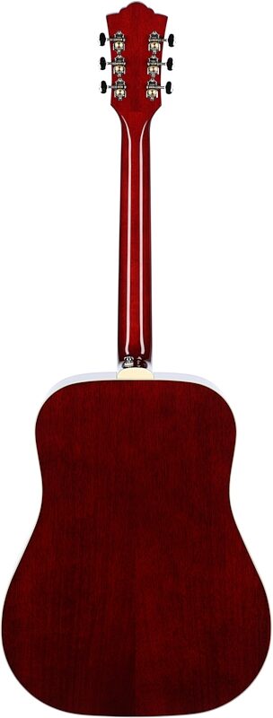 Guild D-140 Acoustic Guitar (with Case), Cherry Burst, Full Straight Back