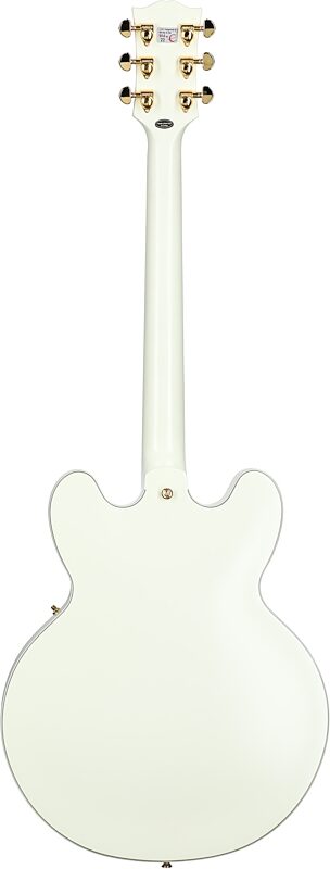 Epiphone 1959 ES-355 Semi-Hollow Electric Guitar (with Case), Classic White, Full Straight Back