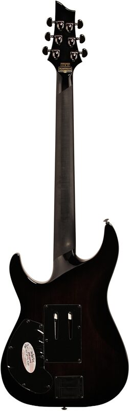 Schecter Hellraiser Hybrid C-1FRS Electric Guitar, Transparent Black Burst, Full Straight Back