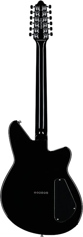 Reverend Airwave Electric Guitar, 12-String (Left-Handed), Midnight Black, Full Straight Back