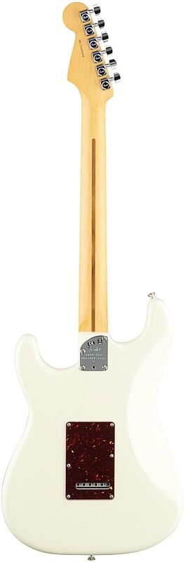 Fender American Pro II HSS Stratocaster Electric Guitar, Maple Fingerboard (with Case), Olympic White, Full Straight Back