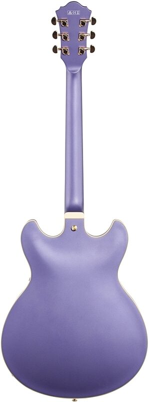 Ibanez AS73G Artcore Semi-Hollowbody Electric Guitar, Metallic Purple Flat, Full Straight Back
