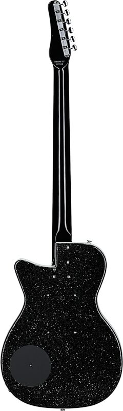 Danelectro '56 Baritone Electric Guitar, Black Metalflake, Full Straight Back