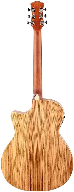 Luna High Tide Zebrawood GC Acoustic-Electric Guitar, New, Full Straight Back