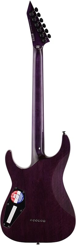 ESP LTD MH-1000NTQM Electric Guitar, See-Thru Purple, Full Straight Back