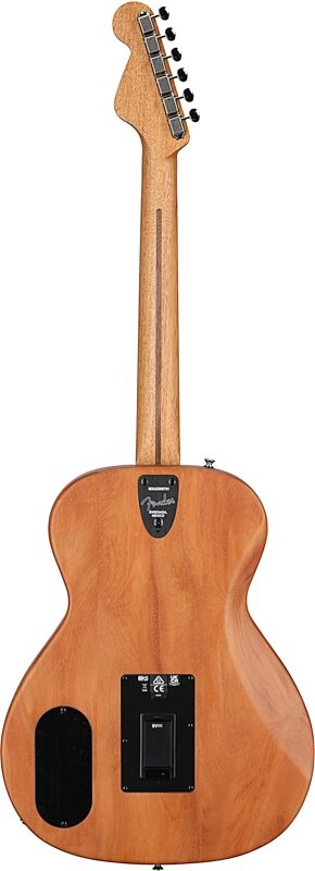 Fender Highway Parlor Thinline Acoustic-Electric Guitar (with Gig Bag), All-Mahogany, Full Straight Back