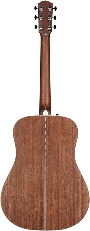Fender Paramount PD-220E Dreadnought Mahogany Acoustic-Electric Guitar (with Case), Cognac, Full Straight Back