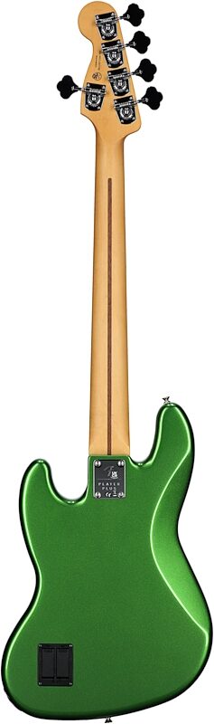 Fender Player Plus V Jazz Electric Bass, Maple Fingerboard (with Gig Bag), Cosmic Jade, Full Straight Back