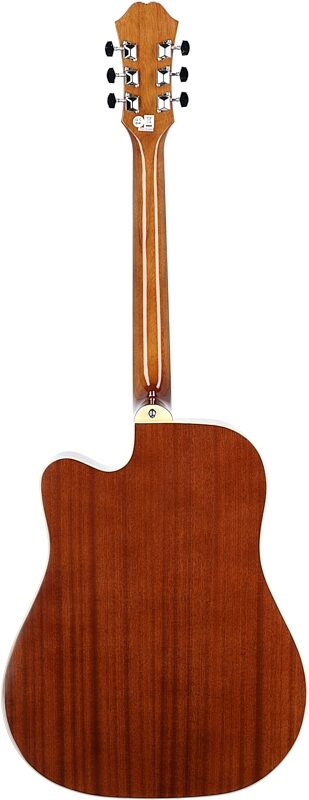 Epiphone FT-100 CE Songmaker Deluxe Acoustic-Electric Guitar, Vintage Sunburst, Full Straight Back