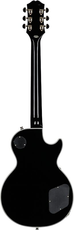 Epiphone Inspired by Gibson Les Paul Custom Electric Guitar, Left-Handed (with Gig Bag), Ebony, Full Straight Back