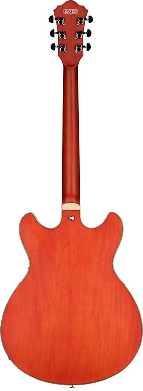 Ibanez AS73 Artcore Semi-Hollow Electric Guitar, Transparent Tangerine Flat, Full Straight Back