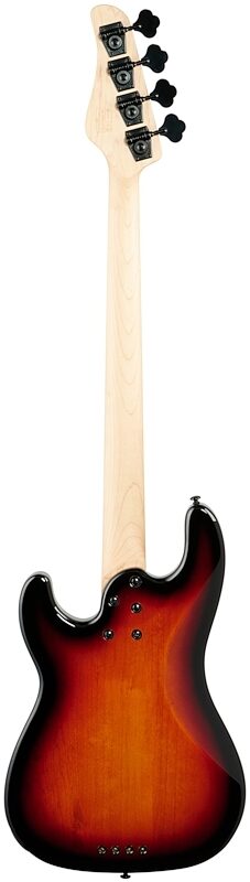Schecter P-4 Bass Guitar, 4-String, 3 Tone Sunburst, Full Straight Back