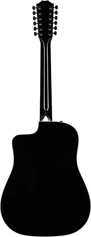 Taylor 250ce Deluxe 12-String Acoustic-Electric Guitar (with Case), Black, Full Straight Back