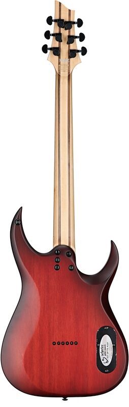 Schecter Sunset-6 Extreme Electric Guitar, Left-Handed, Scarlet Burst, Full Straight Back