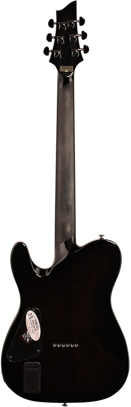 Schecter Hellraiser Hybrid PT Electric Guitar, Transparent Black Burst, Full Straight Back