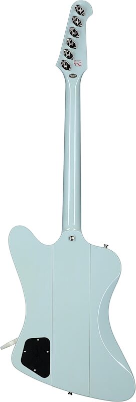 Epiphone 1963 Firebird V Electric Guitar (with Hard Case), Frost Blue, Full Straight Back