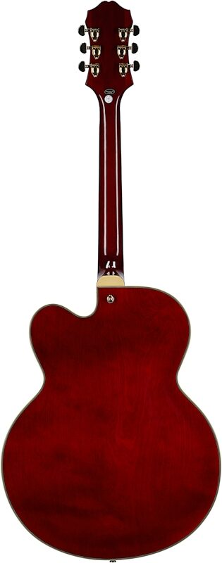 Epiphone Broadway Archtop Hollowbody Electric Guitar (with Gig Bag), Wine Red, Full Straight Back