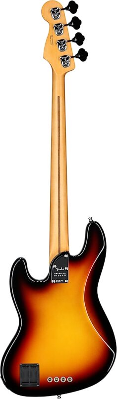 Fender American Ultra II Jazz Electric Bass, with Ebony Fingerboard (with Case), Ultraburst, Full Straight Back