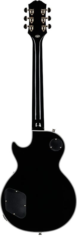 Epiphone Exclusive Les Paul Custom 3-Pickup Electric Guitar (with Soft Case), Ebony, Full Straight Back