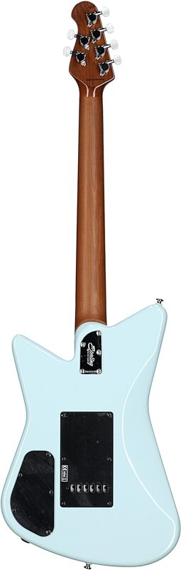 Sterling by Music Man Mariposa Electric Guitar, Daphne Blue, Full Straight Back